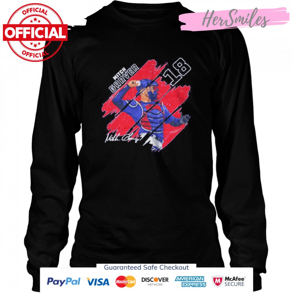 Texas Rangers Mitch Garver stripes signature shirt Texas Rangers Mitch Garver stripes signature shirt