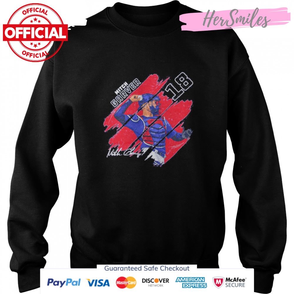 Texas Rangers Mitch Garver stripes signature shirt Texas Rangers Mitch Garver stripes signature shirt