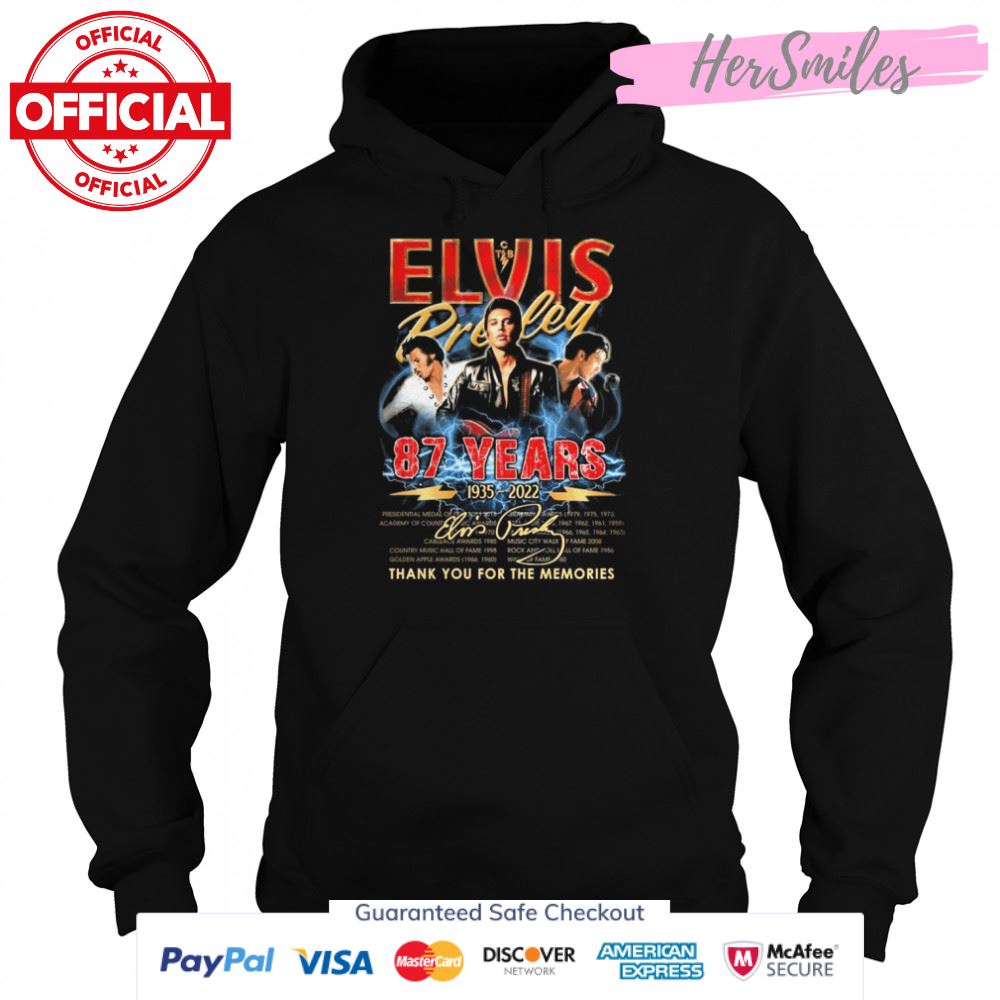 Thank You For The Memories Elvis Presley 87 Years 1935-2022 Signature Shirt Thank You For The Memories Elvis Presley 87 Years 1935-2022 Signature Shirt