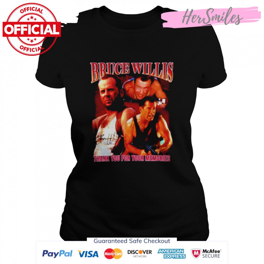 Thank You For Your Memories Bruce Willis Retiring Signature Shirt