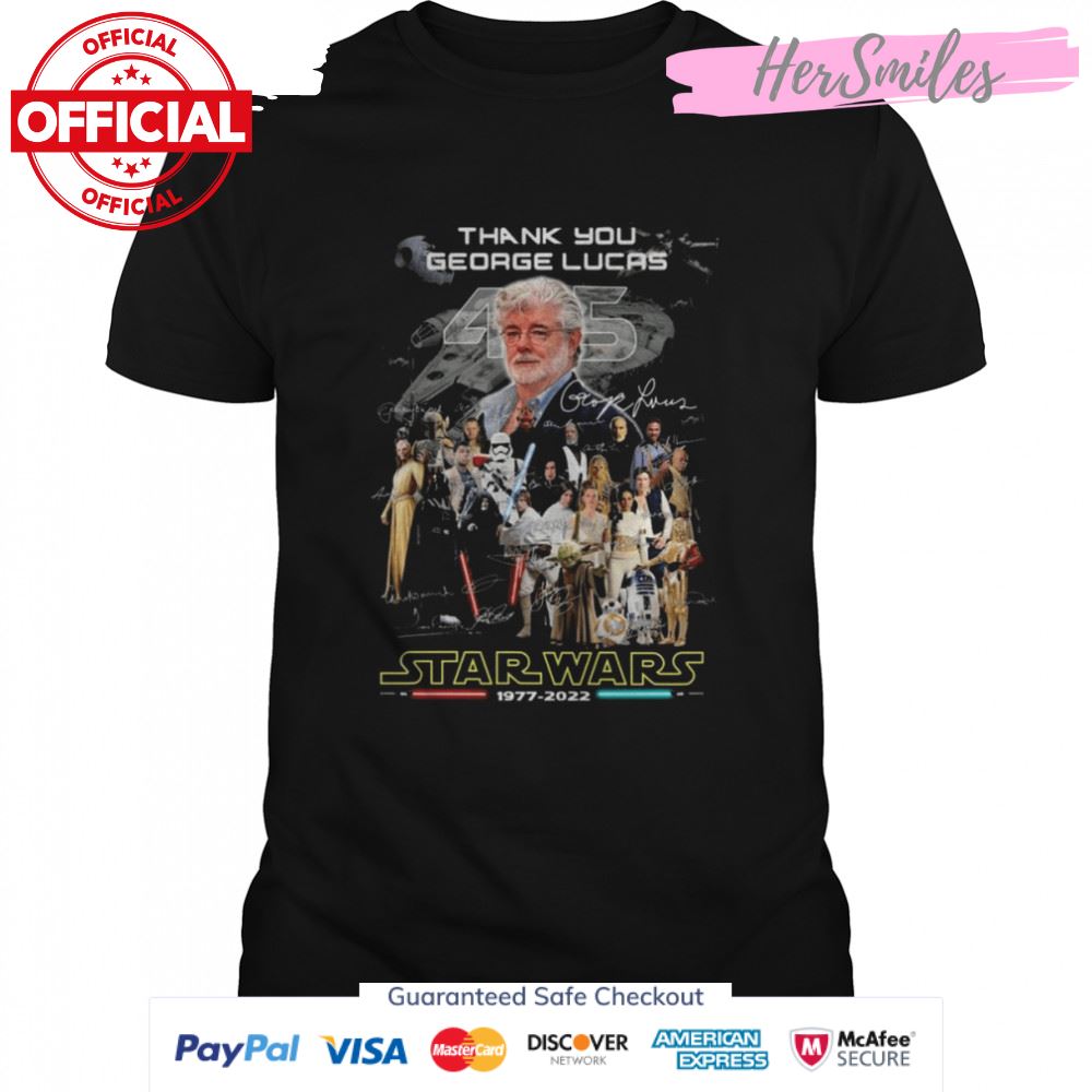 Thank You George Lucas 45 Star Wars 1977 2022 Signatures Shirt