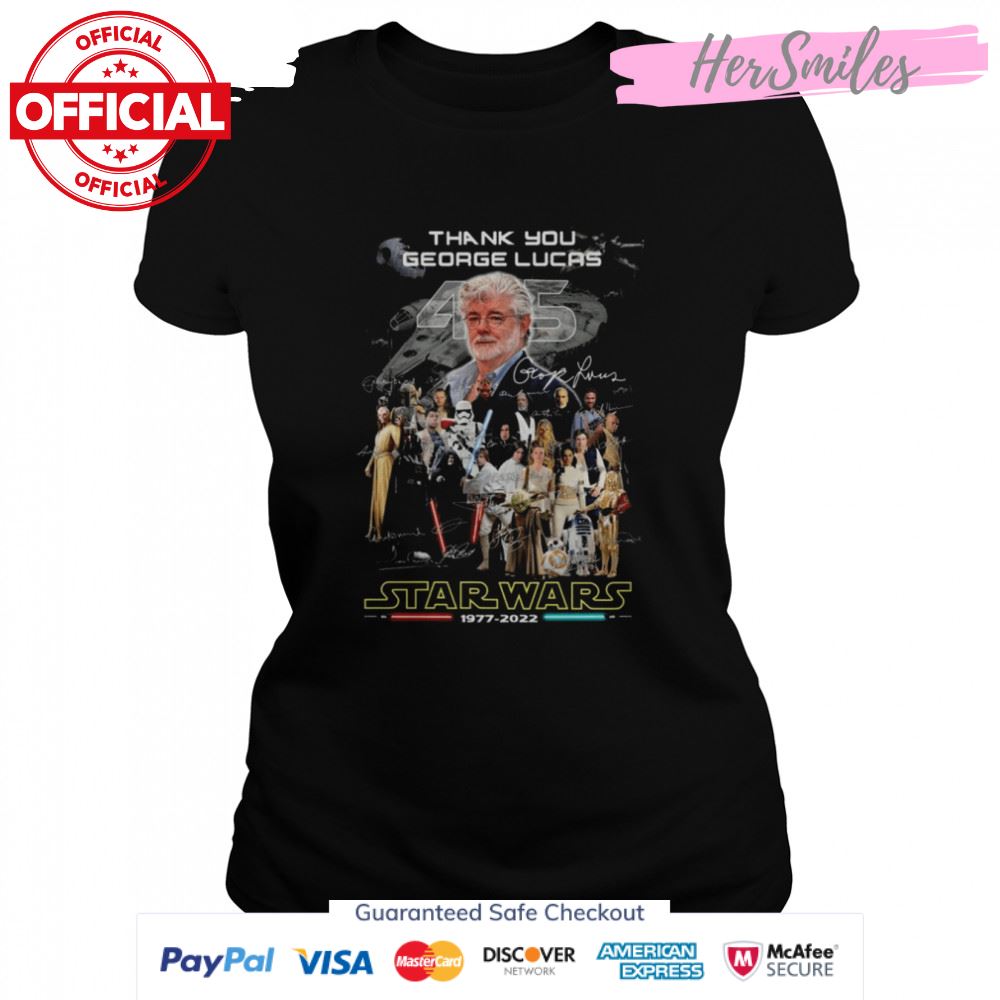 Thank You George Lucas 45 Star Wars 1977 2022 Signatures Shirt