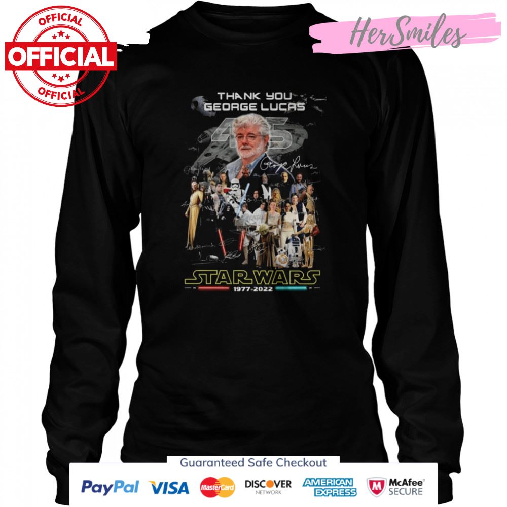 Thank You George Lucas 45 Star Wars 1977 2022 Signatures Shirt Thank You George Lucas 45 Star Wars 1977 2022 Signatures Shirt