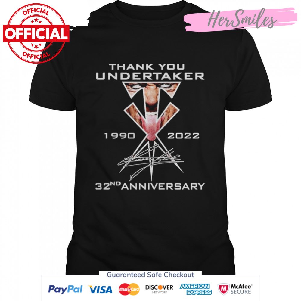 Thank you Undertaker 1990 2022 32nd anniversary signature shirt