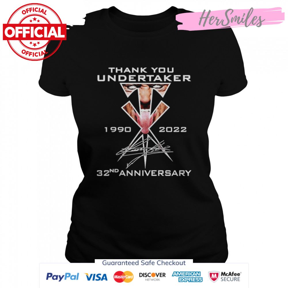 Thank you Undertaker 1990 2022 32nd anniversary signature shirt
