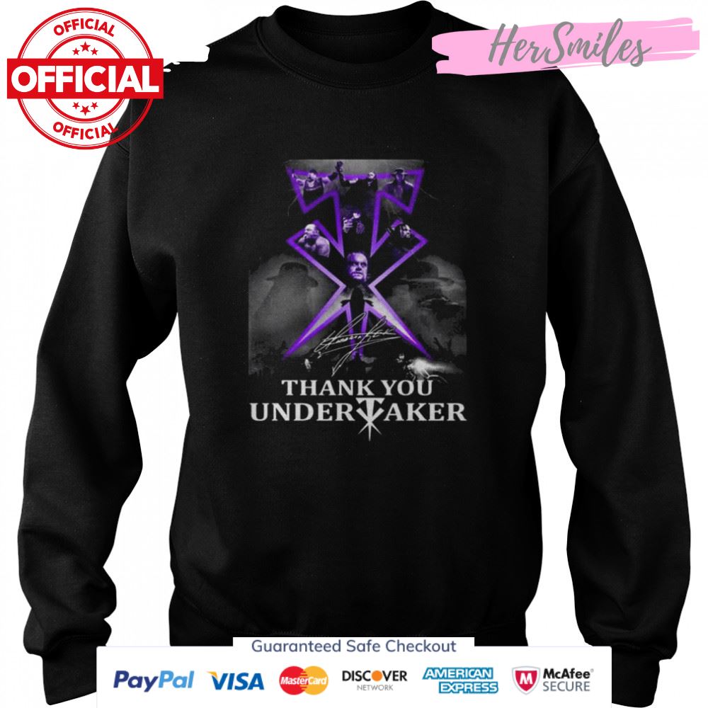 Thank you Undertaker signature shirt Thank you Undertaker signature shirt