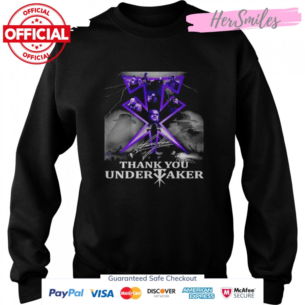 Thank you Undertaker signature shirt Thank you Undertaker signature shirt