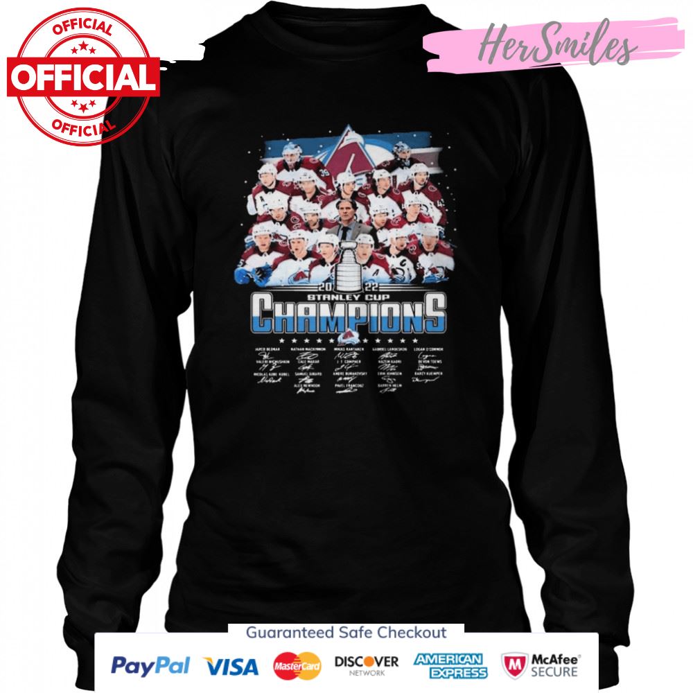 The Avalanche Hockey 2022 NHL Stanley Cup Champions Signatures Shirt The Avalanche Hockey 2022 NHL Stanley Cup Champions Signatures Shirt