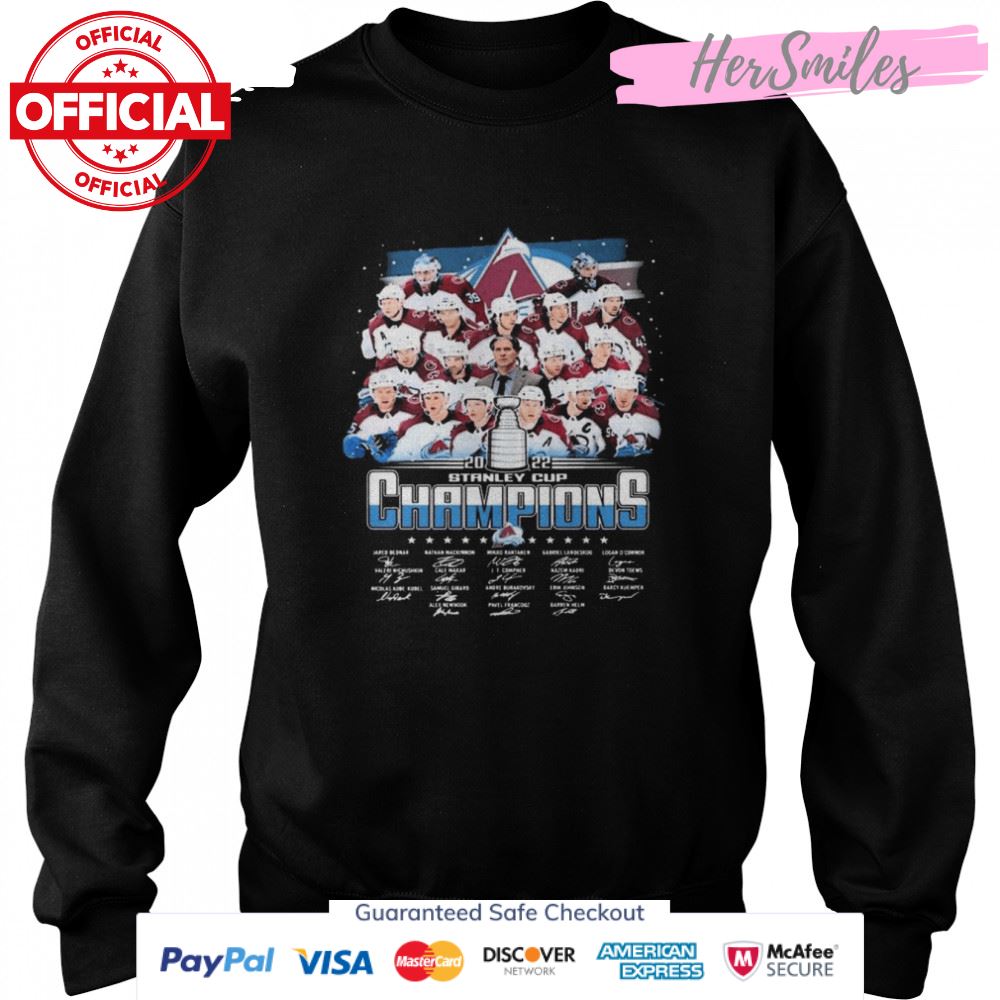 The Avalanche Hockey 2022 NHL Stanley Cup Champions Signatures Shirt The Avalanche Hockey 2022 NHL Stanley Cup Champions Signatures Shirt