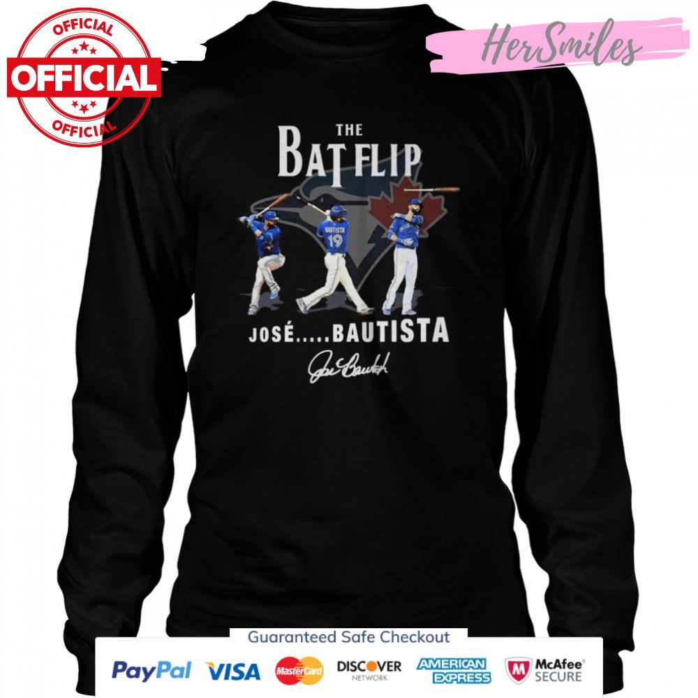 The Bat Flip Jose Bautista Toronto Blue Jays Signatures Shirt The Bat Flip Jose Bautista Toronto Blue Jays Signatures Shirt
