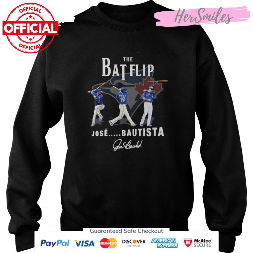 The Bat Flip Jose Bautista Toronto Blue Jays Signatures Shirt The Bat Flip Jose Bautista Toronto Blue Jays Signatures Shirt