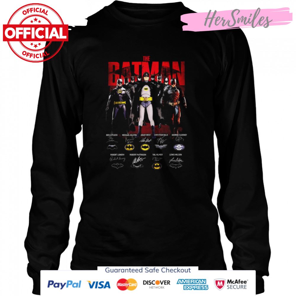 The Batman 2022 Ben Affleck Michael Keaton Adam West Signatures thank shirt The Batman 2022 Ben Affleck Michael Keaton Adam West Signatures thank shirt
