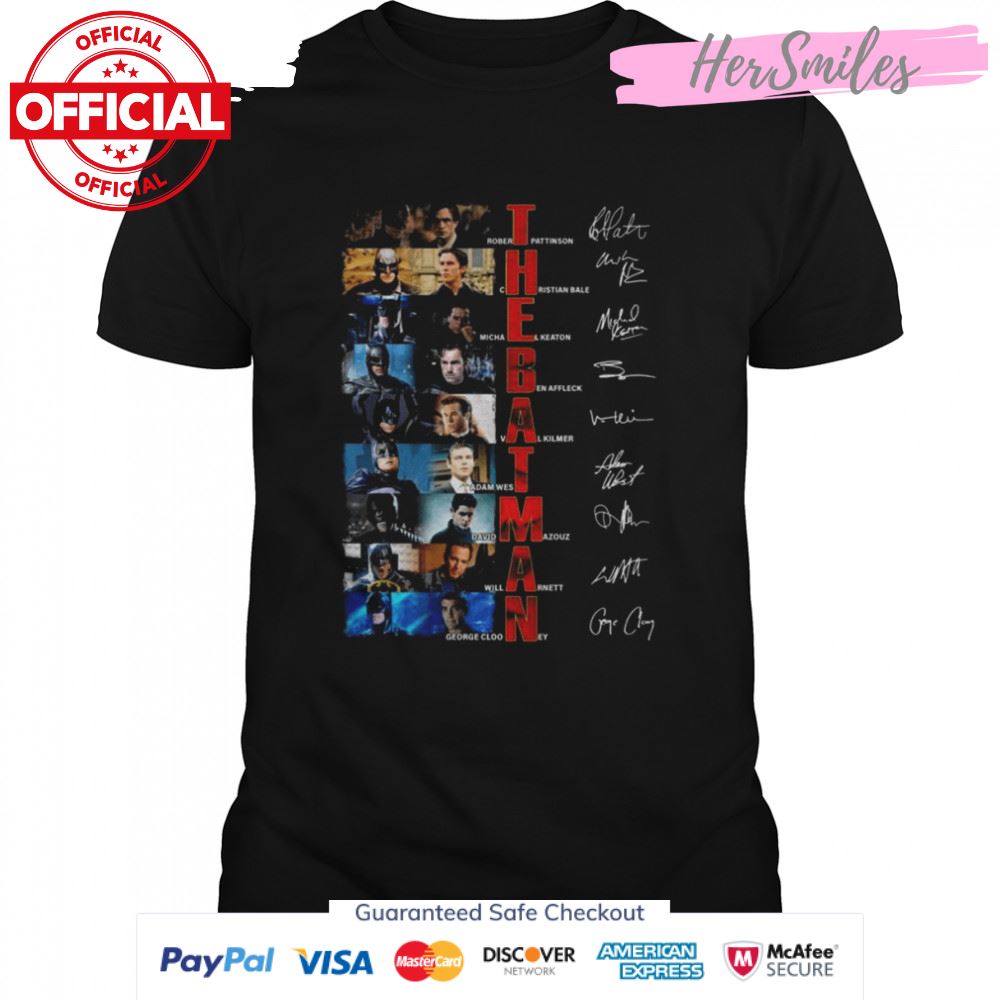 The Batman Robert Pattinson Christian Bale Michael Keaton Signatures Shirt