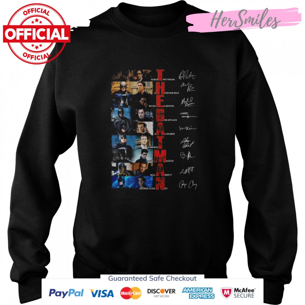 The Batman Robert Pattinson Christian Bale Michael Keaton Signatures Shirt The Batman Robert Pattinson Christian Bale Michael Keaton Signatures Shirt
