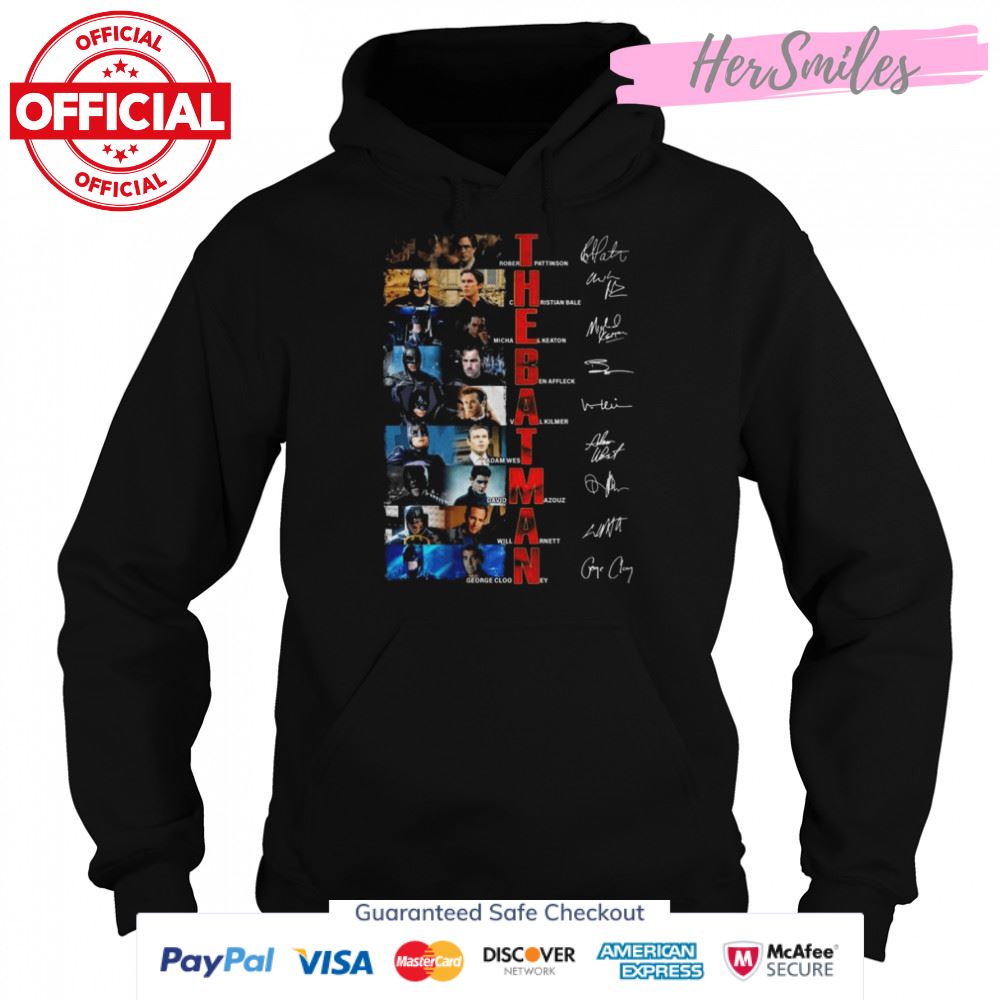 The Batman Robert Pattinson Christian Bale Michael Keaton Signatures Shirt The Batman Robert Pattinson Christian Bale Michael Keaton Signatures Shirt