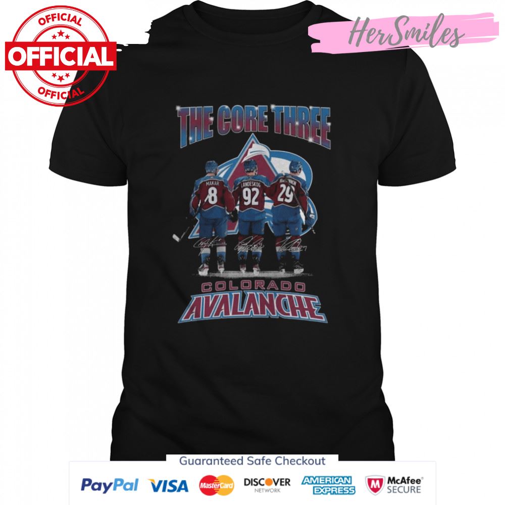 The Core Three Landeskog Makar And Mackinnon Colorado Avalanche Signatures Shirt