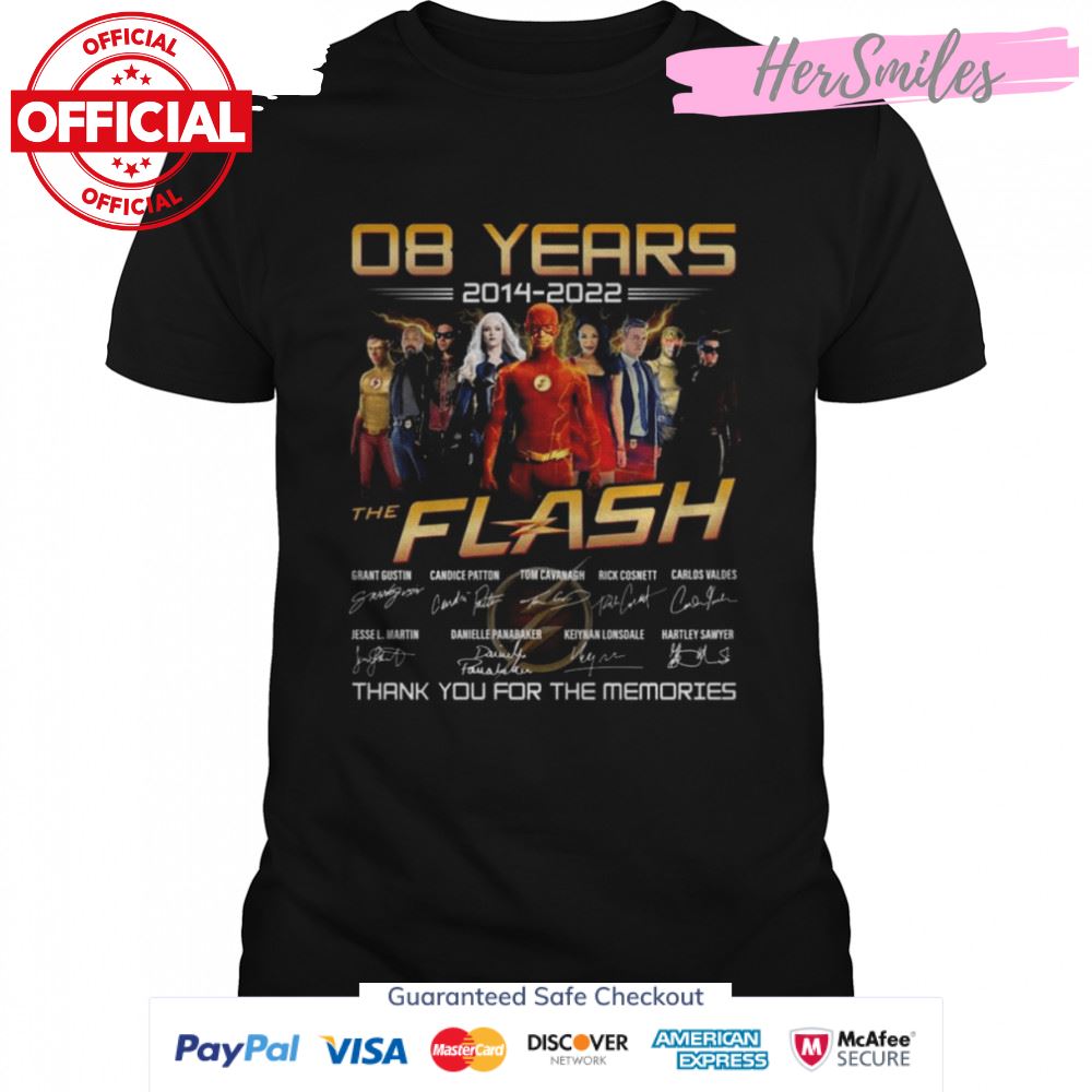 The Flash 08 years 2014 2022 thank you for the memories signatures shirt