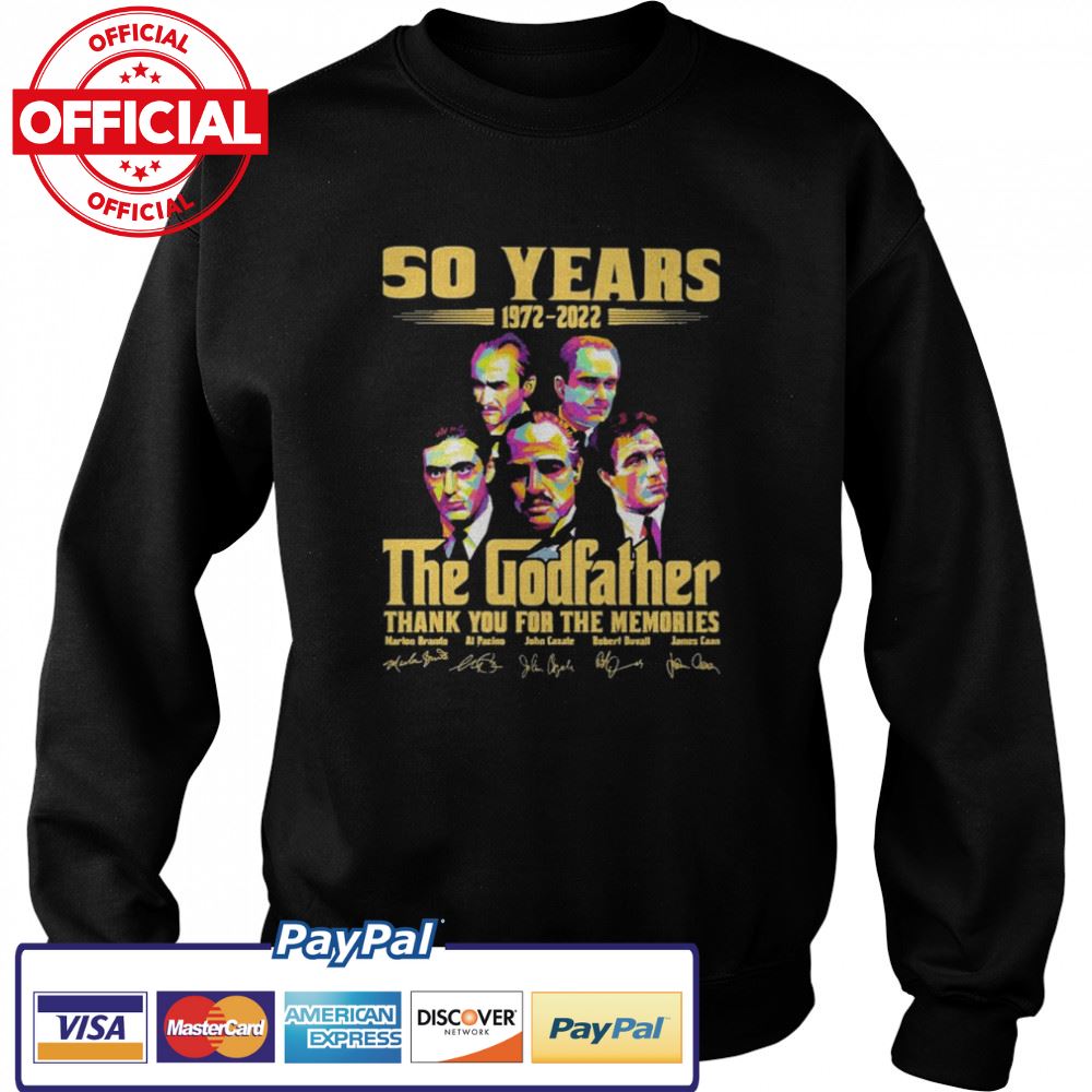The Godfather 50 Years 1972 – 2022 Thank You For The Memories Signatures Shirt The Godfather 50 Years 1972 – 2022 Thank You For The Memories Signatures Shirt
