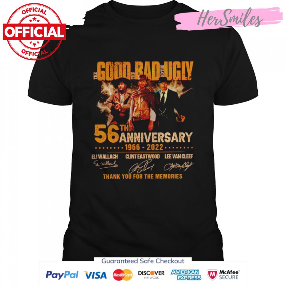 The Good the Bad the Ugly 56th Anniversary 1966 2022 signatures shirt