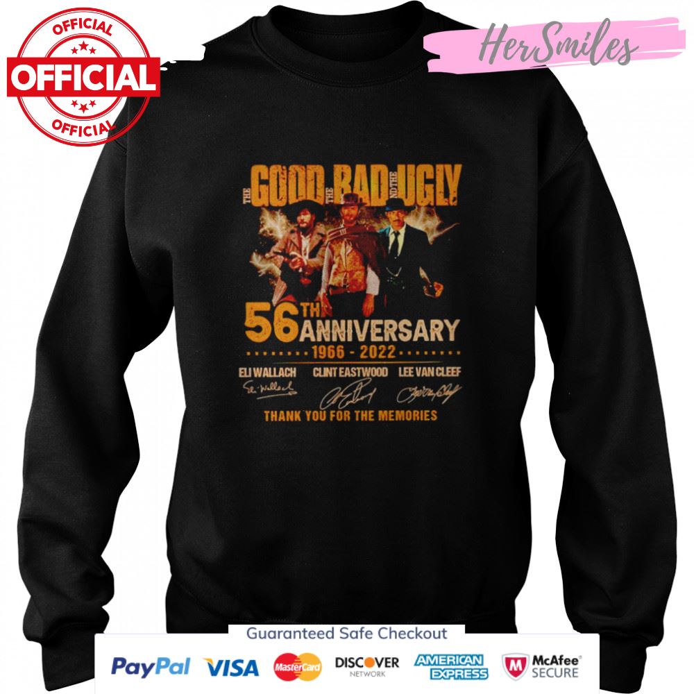 The Good the Bad the Ugly 56th Anniversary 1966 2022 signatures shirt The Good the Bad the Ugly 56th Anniversary 1966 2022 signatures shirt