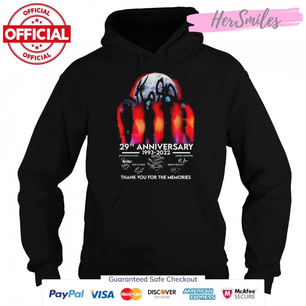 The Korn 29th Anniversary 1993-2023 Signatures Thank You For The Memories Shirt The Korn 29th Anniversary 1993-2023 Signatures Thank You For The Memories Shirt