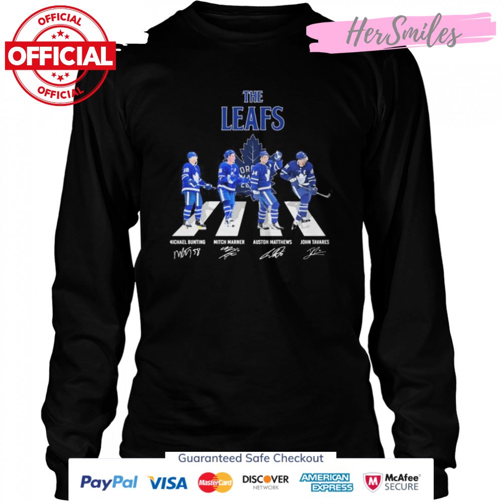 The Leafs Michael Bunting Mitch Marner Auston Matthews And John Tavares Abbey Road Signatures Shirt The Leafs Michael Bunting Mitch Marner Auston Matthews And John Tavares Abbey Road Signatures Shirt