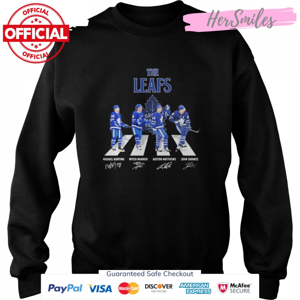 The Leafs Michael Bunting Mitch Marner Auston Matthews And John Tavares Abbey Road Signatures Shirt The Leafs Michael Bunting Mitch Marner Auston Matthews And John Tavares Abbey Road Signatures Shirt