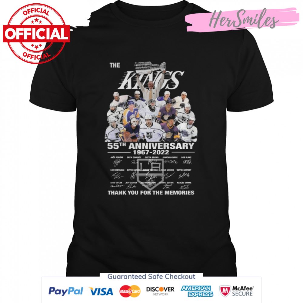 The Los Angeles Kings 55th anniversary 1967 2022 thank you for the memories signatures shirt