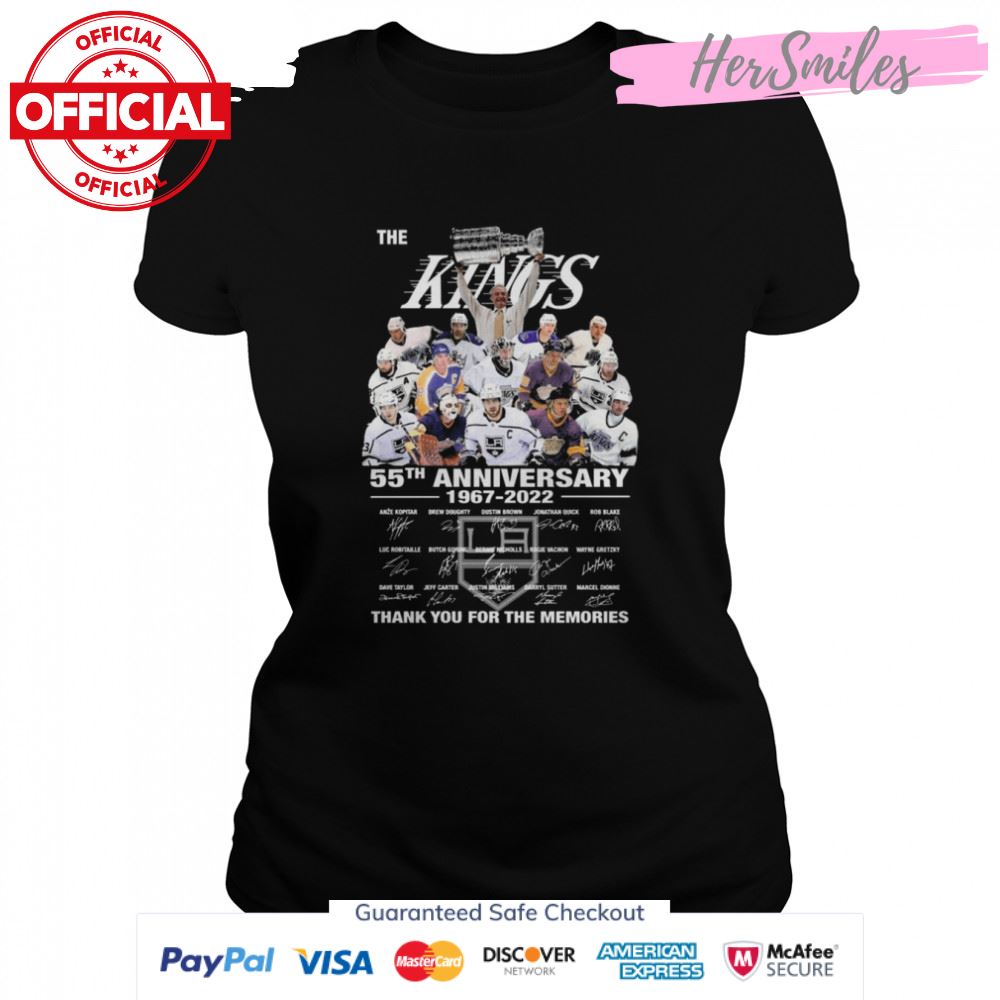 The Los Angeles Kings 55th anniversary 1967 2022 thank you for the memories signatures shirt