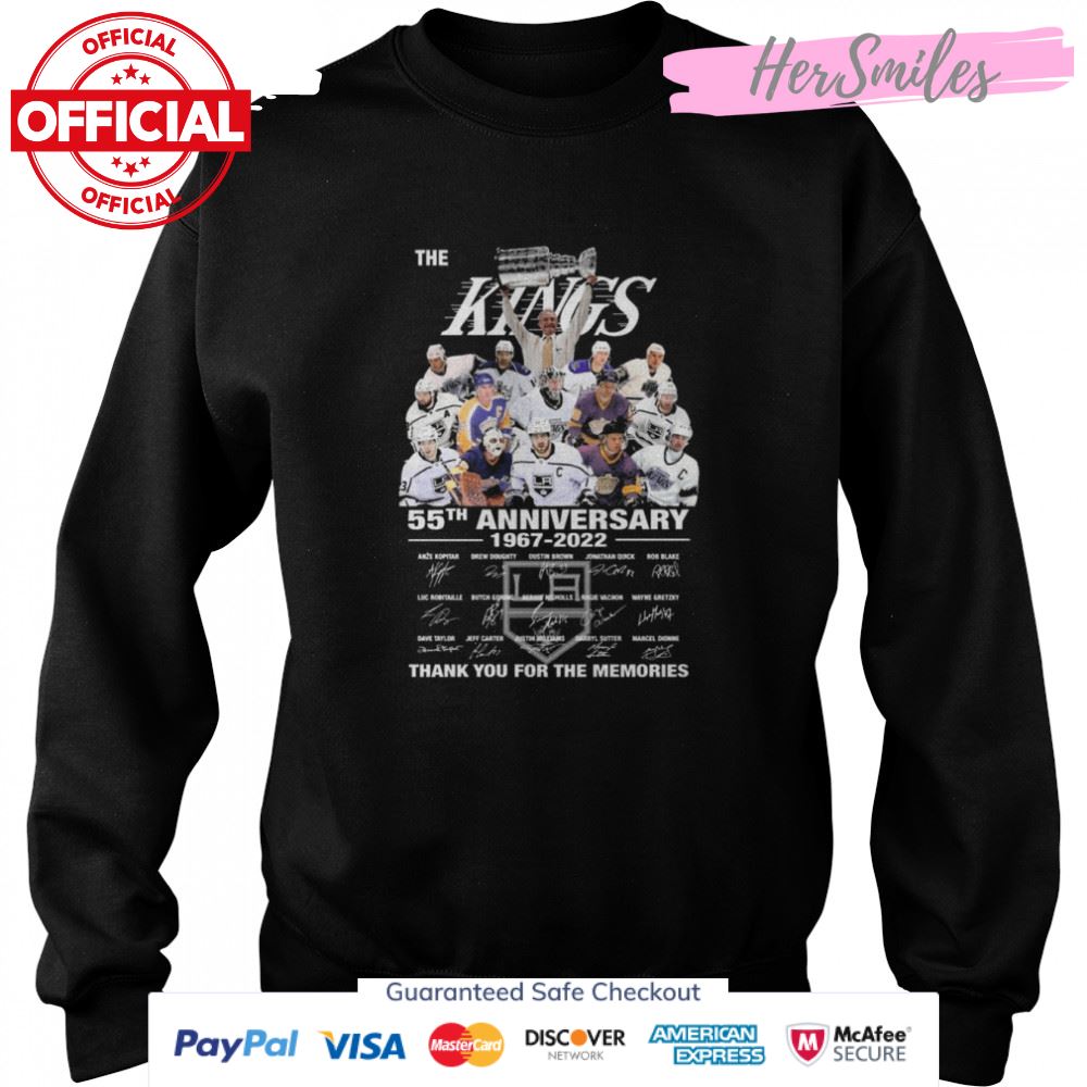 The Los Angeles Kings 55th anniversary 1967 2022 thank you for the memories signatures shirt The Los Angeles Kings 55th anniversary 1967 2022 thank you for the memories signatures shirt
