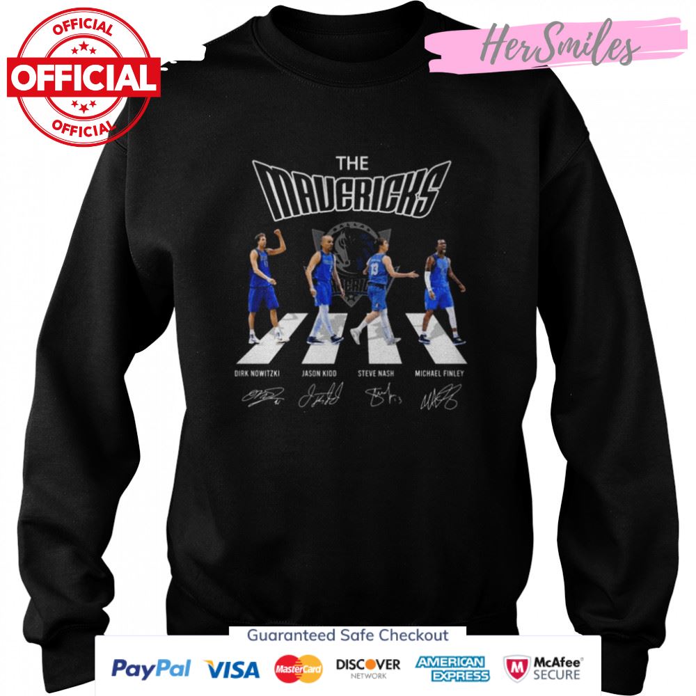 The Mavericks Nowitzki and Kidd and Nash and Finley abbey road signatures shirt The Mavericks Nowitzki and Kidd and Nash and Finley abbey road signatures shirt