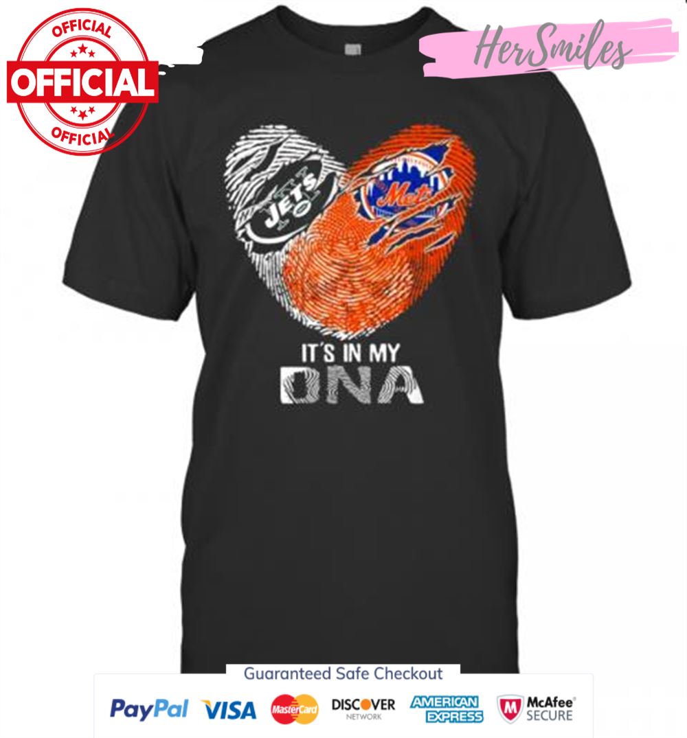 The New York Jets And Mets It&#039S In My Dna Nfl Football Heart T-Shirt