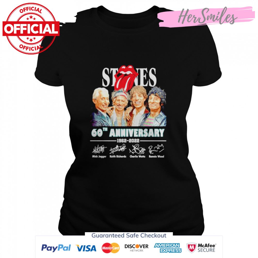 The Rolling Stones 60th Anniversary 1962 2022 signatures shirt