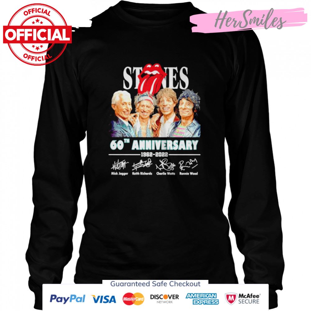 The Rolling Stones 60th Anniversary 1962 2022 signatures shirt The Rolling Stones 60th Anniversary 1962 2022 signatures shirt