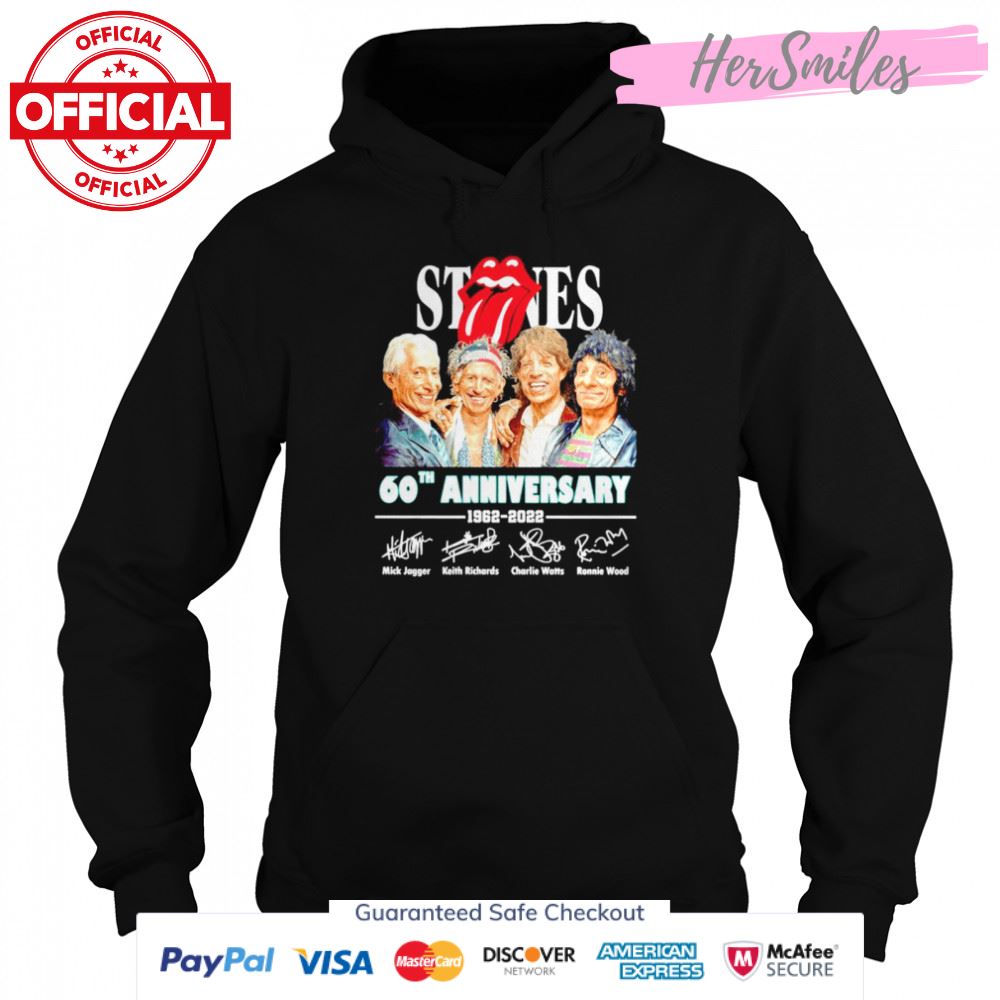 The Rolling Stones 60th Anniversary 1962 2022 signatures shirt The Rolling Stones 60th Anniversary 1962 2022 signatures shirt