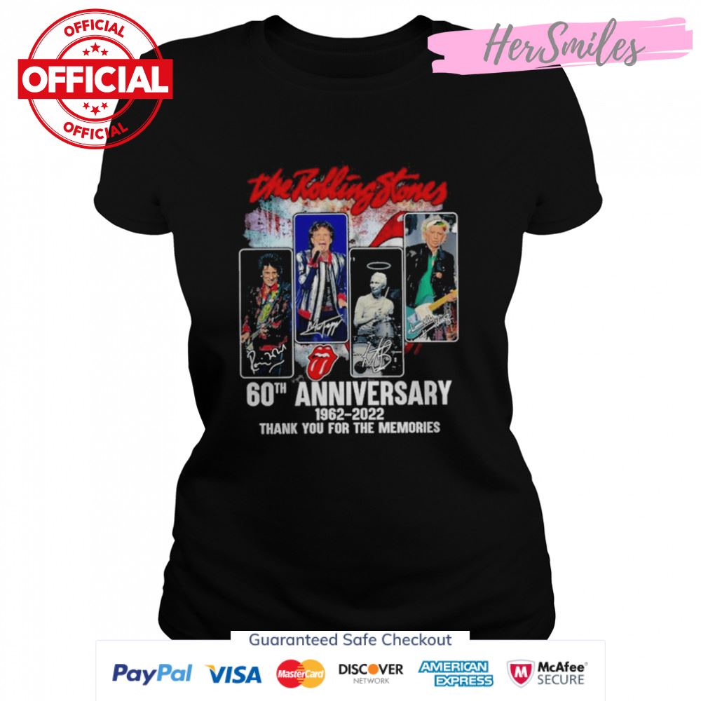 The Rolling Stones 60th Anniversary 1962-2022 Thank You For The Memories Signatures Shirt