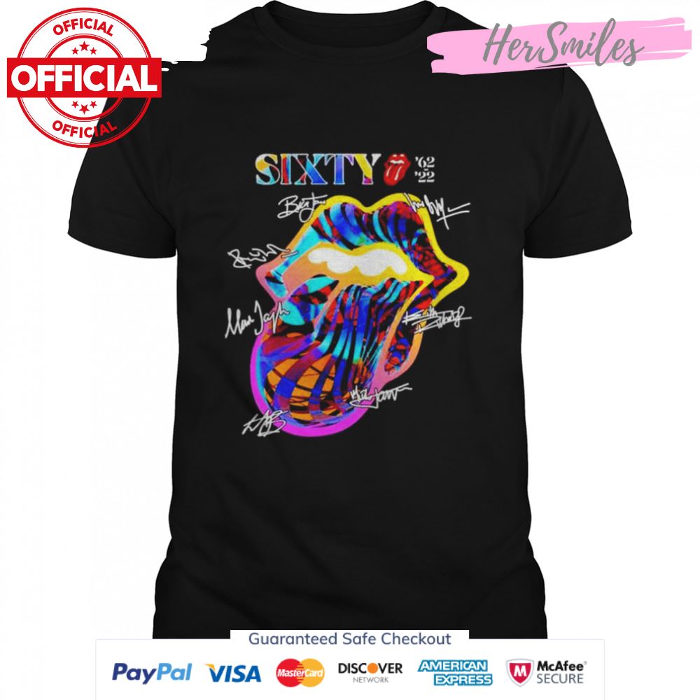 The Rolling Stones Sixty ’62 ’22 signatures shirt