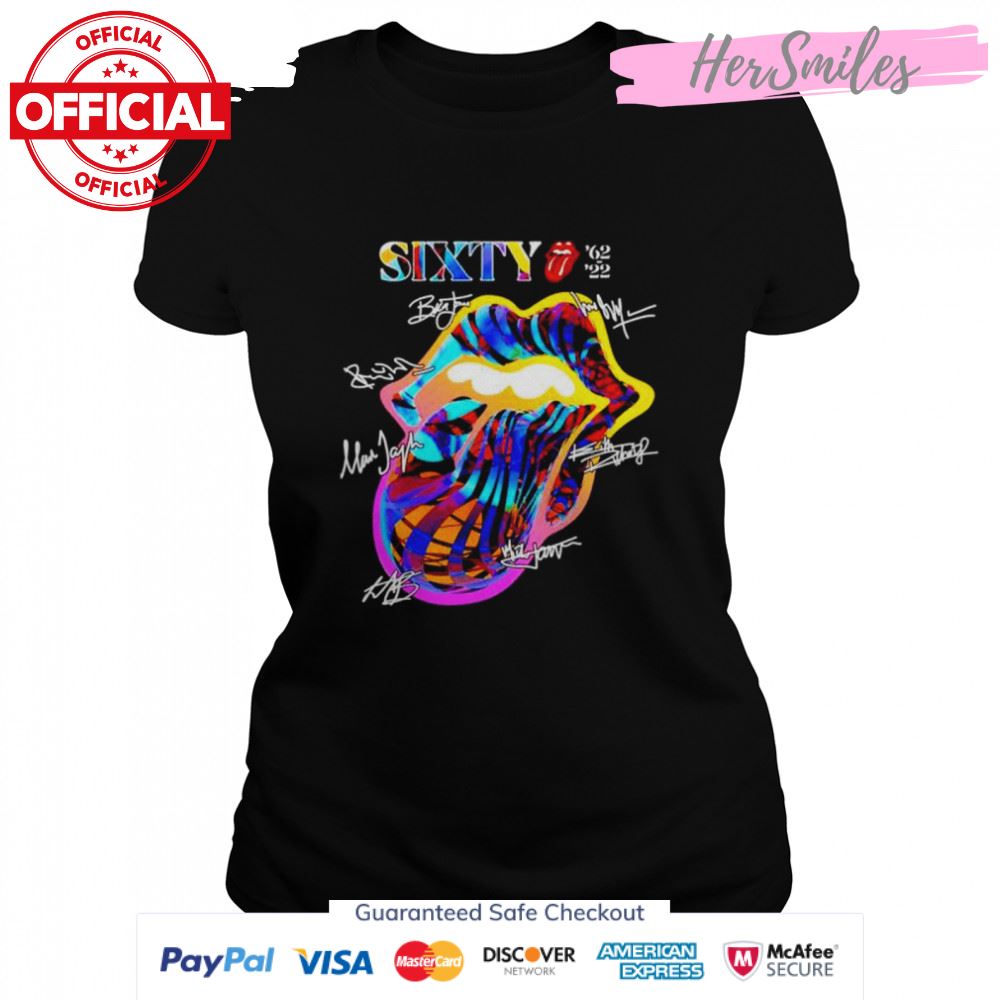 The Rolling Stones Sixty ’62 ’22 signatures shirt