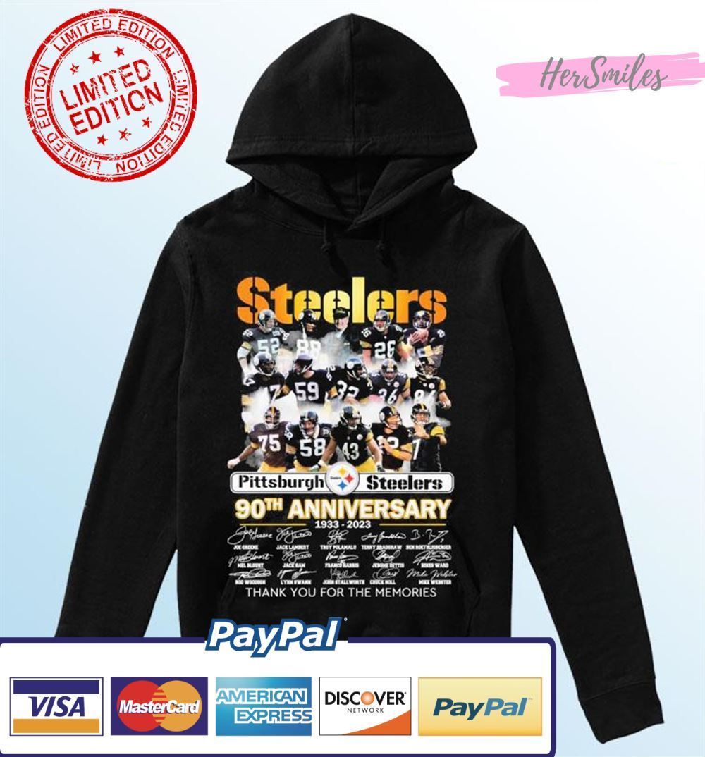 The Steelers Team 90th Anniversary 1933-2023 Signatures Thank You For The Memories Classic T-Shirt