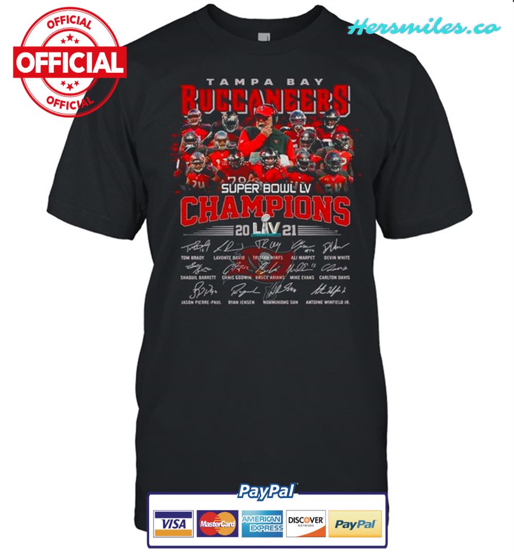 The Tampa Bay Buccaneers Team Football Players With Super Bowl Lv Champions 2021 Signatures shirt