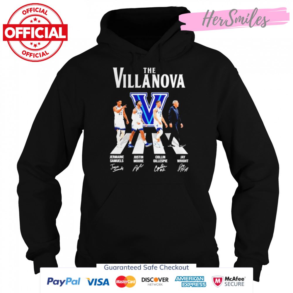 The Villanova Wildcats Samuels Moore Gillespie and Wright abbey road signatures shirt The Villanova Wildcats Samuels Moore Gillespie and Wright abbey road signatures shirt