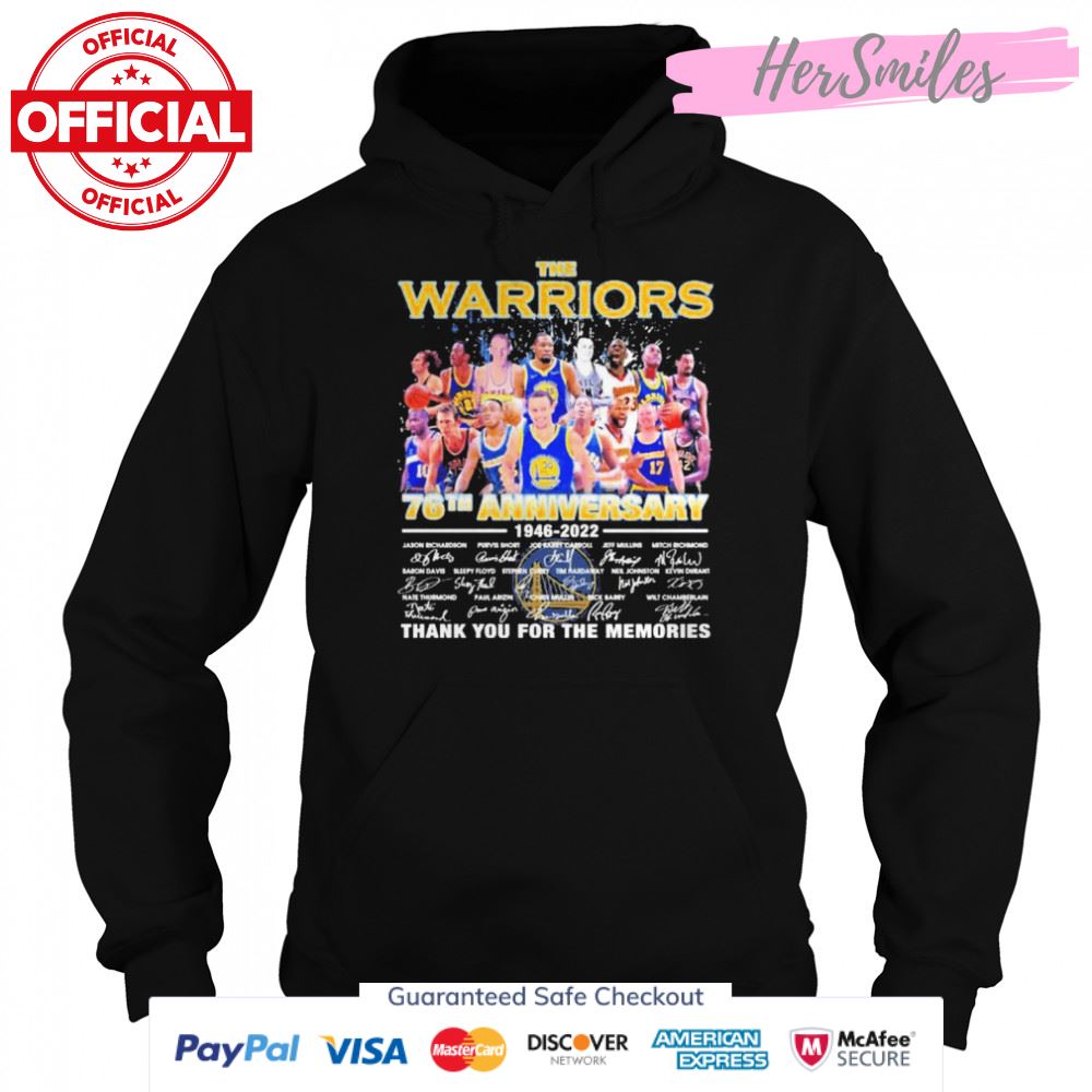The Warriors 76th Anniversary 1946 2022 Signatures Thank You For The Memories Shirt The Warriors 76th Anniversary 1946 2022 Signatures Thank You For The Memories Shirt