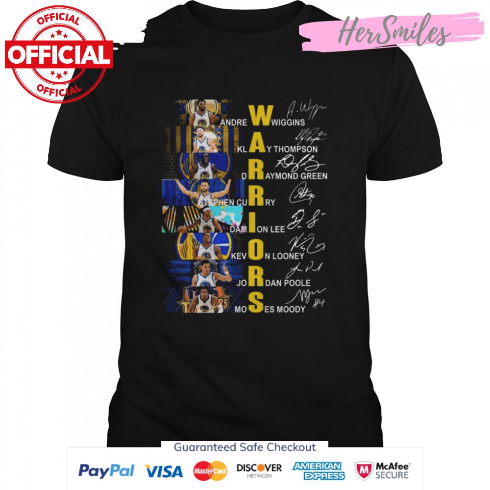 The Warriors Andrew Wiggins and Klay Thompson and Draymond Green signatures shirt