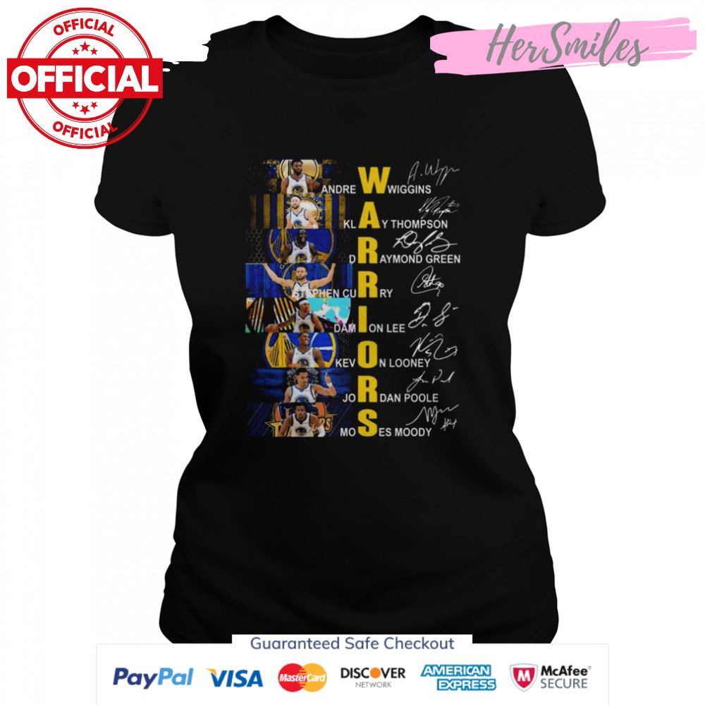 The Warriors Andrew Wiggins and Klay Thompson and Draymond Green signatures shirt