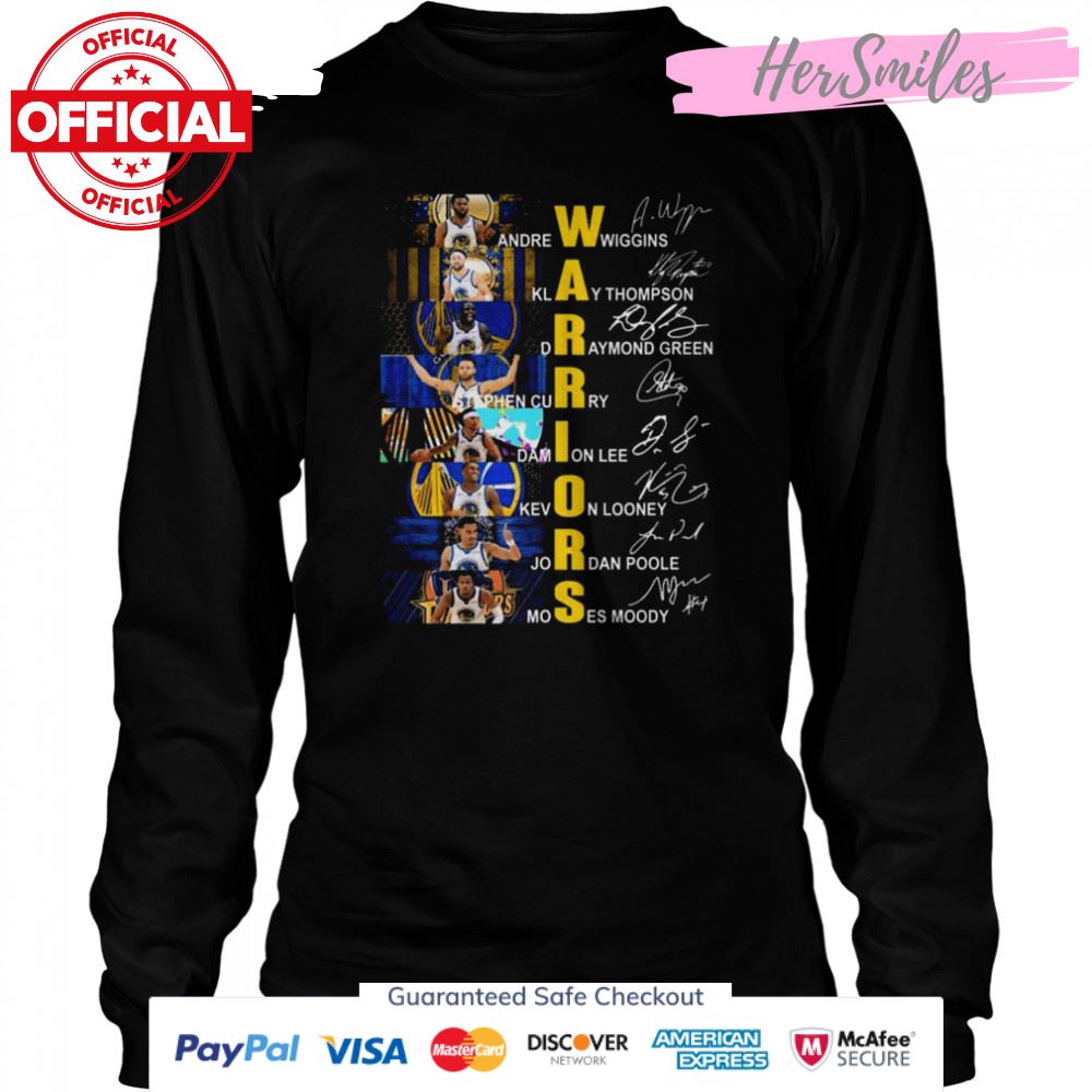 The Warriors Andrew Wiggins and Klay Thompson and Draymond Green signatures shirt The Warriors Andrew Wiggins and Klay Thompson and Draymond Green signatures shirt
