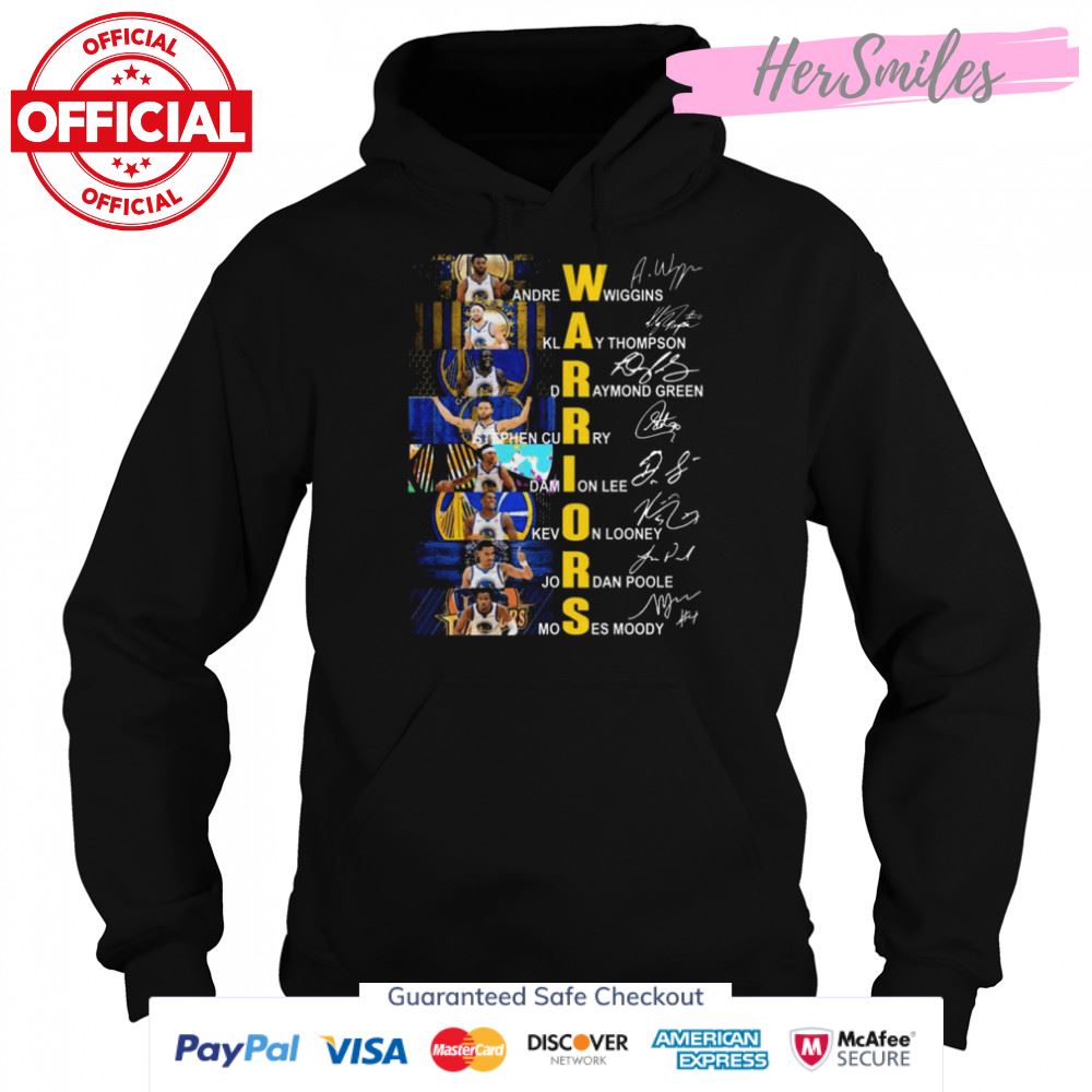 The Warriors Andrew Wiggins and Klay Thompson and Draymond Green signatures shirt The Warriors Andrew Wiggins and Klay Thompson and Draymond Green signatures shirt