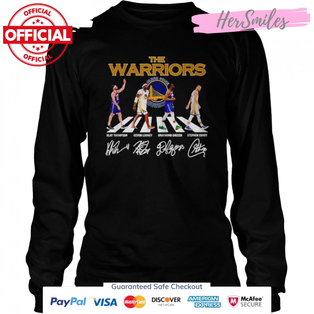 The Warriors Klay Thompson Kevon Looney Draymond Green Stephen Curry abbey road signatures shirt The Warriors Klay Thompson Kevon Looney Draymond Green Stephen Curry abbey road signatures shirt