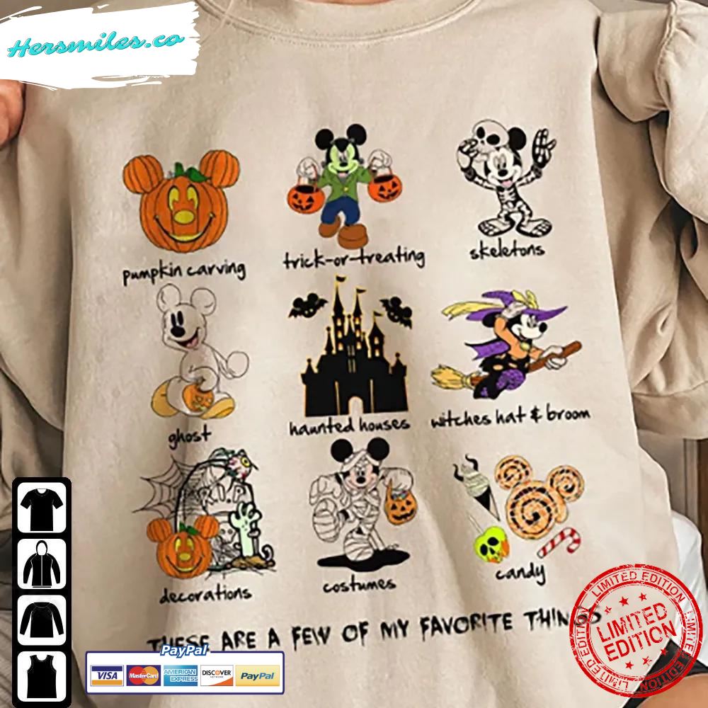 These Are A Few Of My Favorite Things Halloween Shirt Mickey Pumpkin Ghost Witch Disney T-Shirt