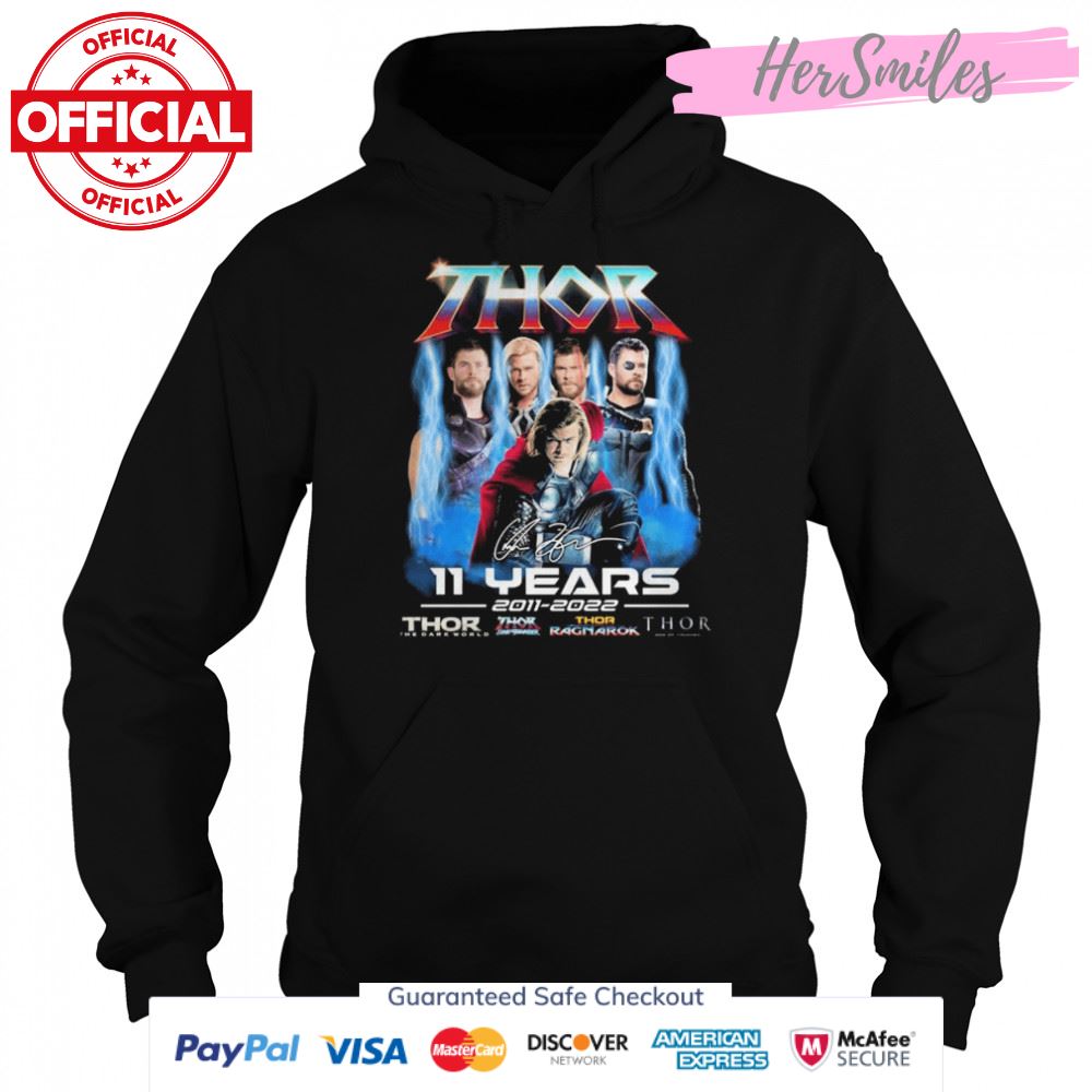 Thor 11 Years 2011-2022 Signatures Shirt Thor 11 Years 2011-2022 Signatures Shirt