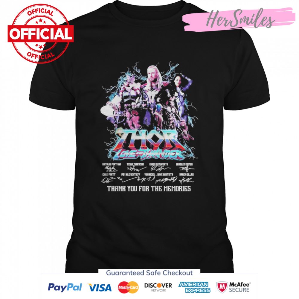 Thor Love And Thunder 2022 Signatures Thank You For The Memories Shirt